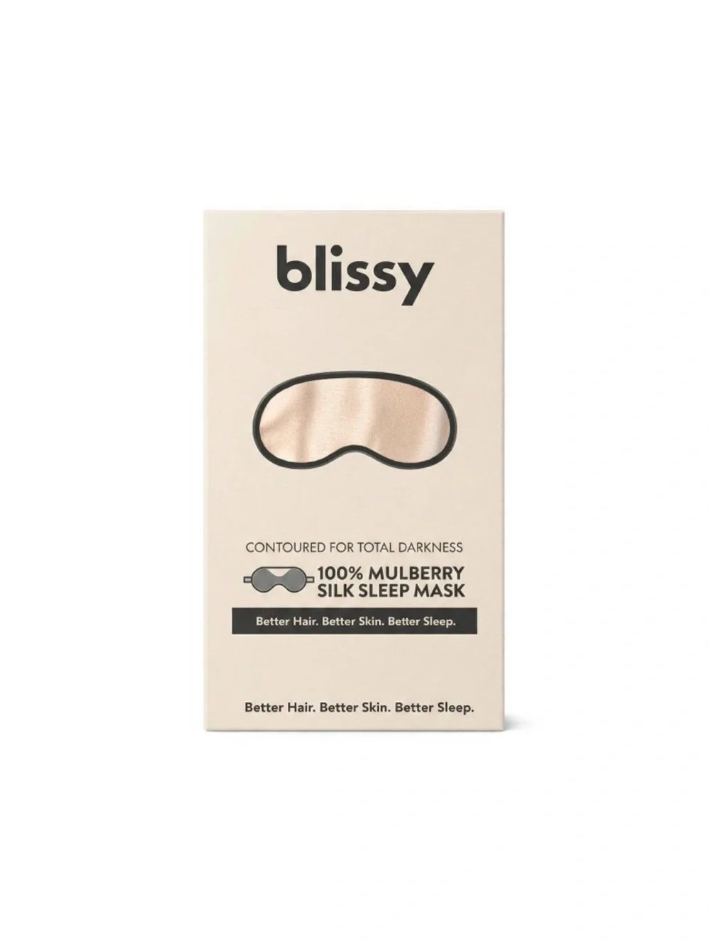 Blissy Luxe Silk Sleep Mask in Champagne